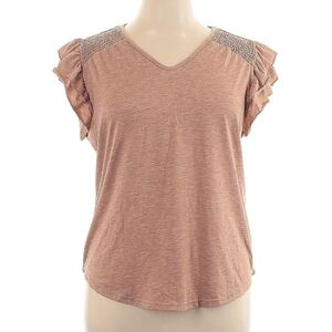 Women's Ruffle Sleeve Top - Tan